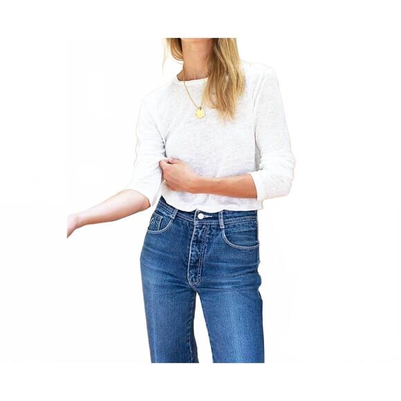 EMERSON FRY Tops - NEW EMERSON FRY linen crew neck tee in white